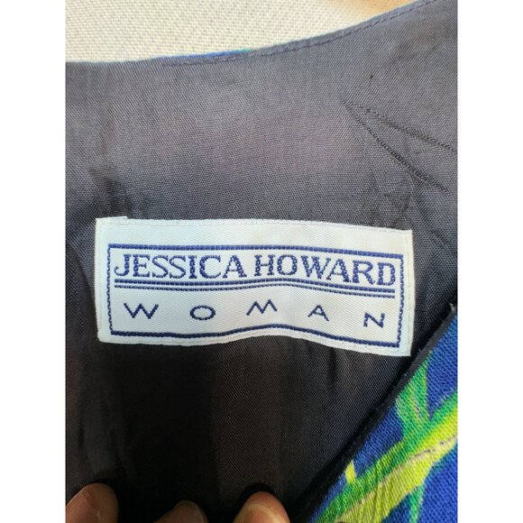 Jessica Howard Womens Tropical Floral Shift Dress Sze 2X Multicolor Short Sleeve - Picture 2 of 10